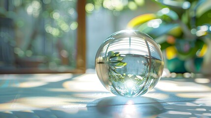 Poster - This is a raster version of an abstract background of a glossy glass sphere.