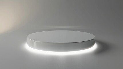 Aufkleber - 3D concept of a white round pedestal with spotlights illuminated on white background. Modern background for banners, flyers, and web.