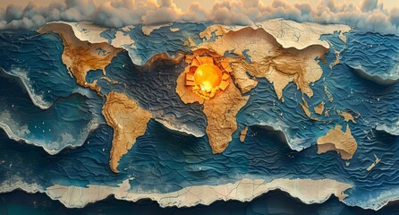 3D world map illustration