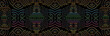 Banner, tribal fantasy ornamental cover design. Relief geometric ethnic 3D pattern on a black background. Vintage art, exoticism of the East, Asia, India, Mexico, Aztec, Peru.
