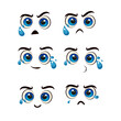 flat vector eye emotion set
