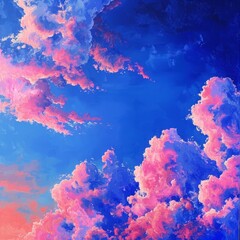 Wall Mural - clouds in the sky illustration.