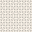 Elegant minimalist vector geometric seamless pattern with small curved shapes, grid, mesh, lattice, flower silhouettes. Simple black and white ornamental texture. Abstract monochrome geo background