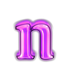 Sticker - Glowing purple symbol. letter n