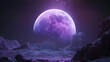 A branding campaign set against the backdrop of a surprising a purple planet in space, symbolizing innovation and wonder