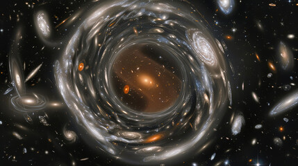 Wall Mural - a spiral formation of stars in the vast expanse of space, showcasing the beauty and complexity of th