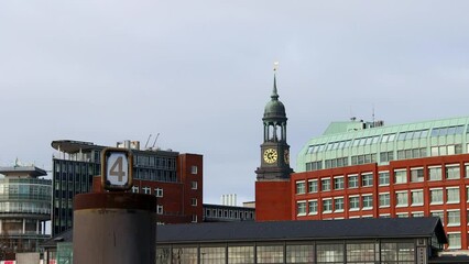 Canvas Print - the historic german city of hamburg germany 4k video