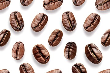 Wall Mural - Coffee bean pattern including seamless on white background