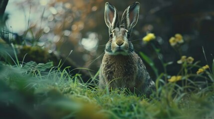 hare in green nature