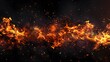 © Ziyan Yang - Fire flames on black background. fire flames and sparks with horizontal repetition on dark background, digital ai