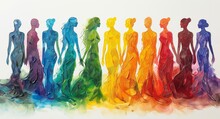Colorful Illustration Of A Group Of Women. International Women's Day Concept.