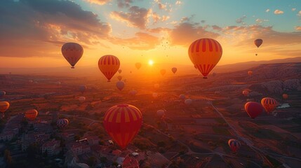 Wall Mural - Beautiful view of balloon flight in Cappadocia