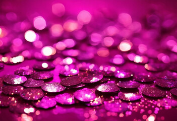 Wall Mural - Herts with sequins on a magenta background