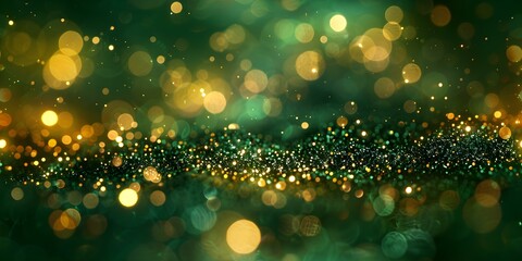 Wall Mural - Stunning Abstract New Year's Eve Background in Green and Gold. Concept New Year's Eve, Abstract, Green, Gold, Background