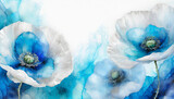 Fototapeta Fototapeta w kwiaty na ścianę - Niebieskie kwiaty maki