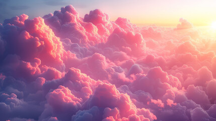 Wall Mural - texture of a soft dreamy pastel sky as dawn breaks and the first light of the sun peeks through the 