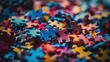 Autism spectrum concept with colorful puzzle pieces for neurodiversity 