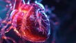 A 360degree hologram visualizing the progression of heart disease highlighting the buildup of plaque in arteries and potential blockages.