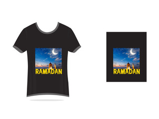 Wall Mural - Ramadan T shirt design template