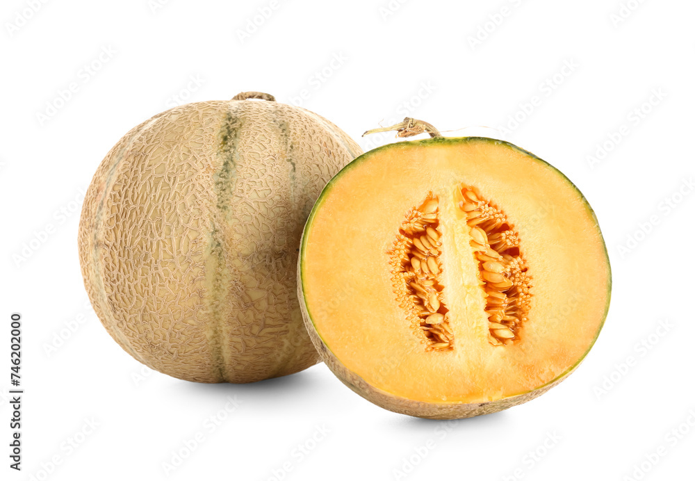 Sweet melons on white background