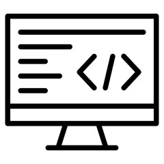 Programming coding icon. Software development icon. Programmer and developer symbol vector illustration.