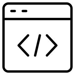 Programming coding icon. Software development icon. Programmer and developer symbol vector illustration.