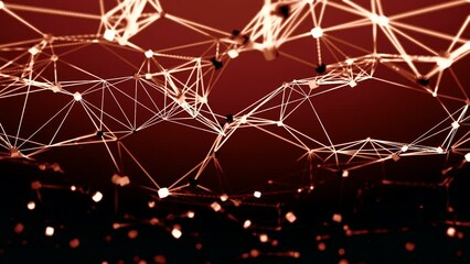 Wall Mural - digital constellation dot line moving motion graphics. design. plexus flying structure.