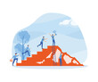 © Alwie99d - Success business  team concept. People Climb the ladder of success. flat vector modern illustration