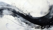 Abstract black ink paint spatter splotch splat splatter brushstroke Patten on white background for wallpaper display
