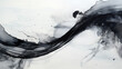 Abstract black ink paint spatter splotch splat splatter brushstroke Patten on white background for wallpaper display
