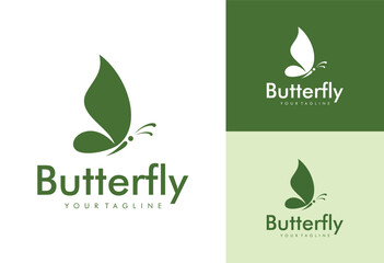 Sticker - Butterfly logo template Vector illustration