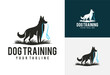 German Shepherd dog logo vector illustration whit vintage style
