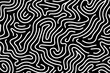 © Hamburn - abstract black and white wave squiggle doodle fingerprint style maze pattern background banner