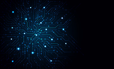 Wall Mural - Circuit board. High-tech technology background. Cyber connection electronic. Networking connections background