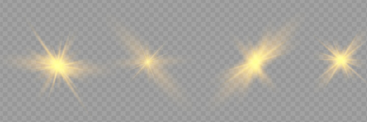 Canvas Print - Glow isolated white transparent light effect set, lens flare, explosion, glitter, line, sun flash, spark and stars. Abstract special effect element design.