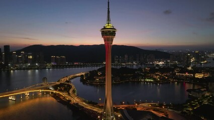 Wall Mural - Macau Tower and Cityscape