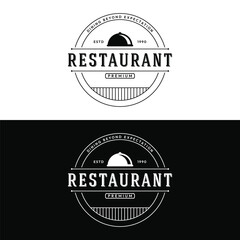 Wall Mural - Restaurant template logo vintage design with cutlery and cooking utensils.logo for business, label, badge.