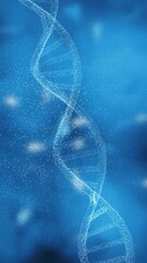 Poster - loop abstract blurred triangle bokeh with dna chain vertical animation.