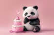 3d panda bear with cake