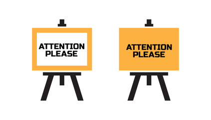 Wall Mural - attention please sign on white background	