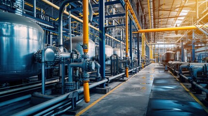 pipelines, Hydrogen interiors, Chemical plants. Inside the factory.