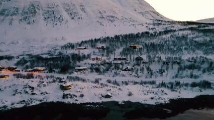 Wall Mural - Aerial View Of Beautiful Landscape Of Lyngen Alps, Norway