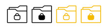 Secret Folder Icon In Filled And Outlined Style On White Background
