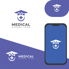 Creative Medical school logo design vector template.