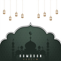 Wall Mural - minimalist luxury design social media feed for Muslim Ramadan Kareem celebration