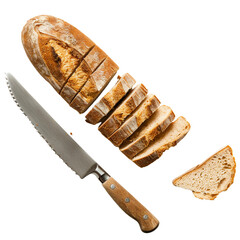 Bread knife, transparent background, isolated image, generative AI