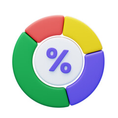 Wall Mural - 3D Pie Chart Visualizing Data With Precision And Clarity. 3d illustration, 3d element, 3d rendering. 3d visualization isolated on a transparent background