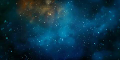 Wall Mural - blue watercolor space background with stars, milky way, nebula, galaxy, cosmos milky way, blue background banner,  night sky background