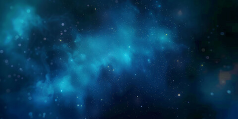 Wall Mural - blue watercolor space background with stars, milky way, nebula, galaxy, cosmos milky way, blue background banner,  night sky background