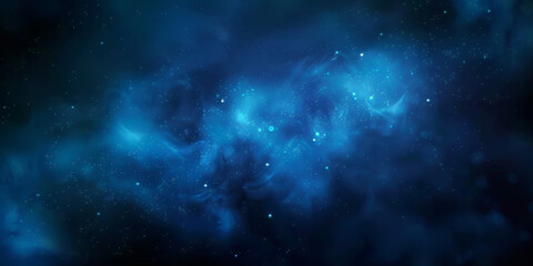 Wall Mural - blue watercolor space background with stars, milky way, nebula, galaxy, cosmos milky way, blue background banner,  night sky background